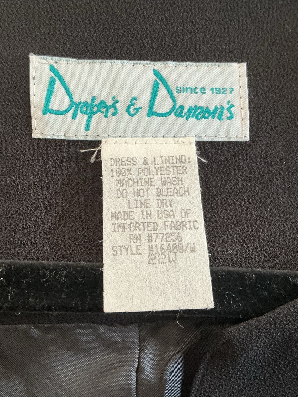 Drapers & Damon's semi formal Dress 22W Black Lined Midi Flowy evening NWT - Picture 14 of 14